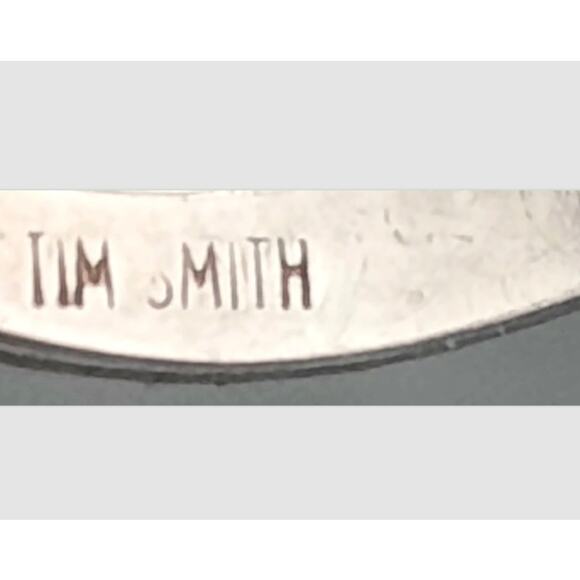 Sterling Silver Signed Artist TIM SMITH Dolphin In Wave Unique Cuff Bracelet - Picture 4 of 7